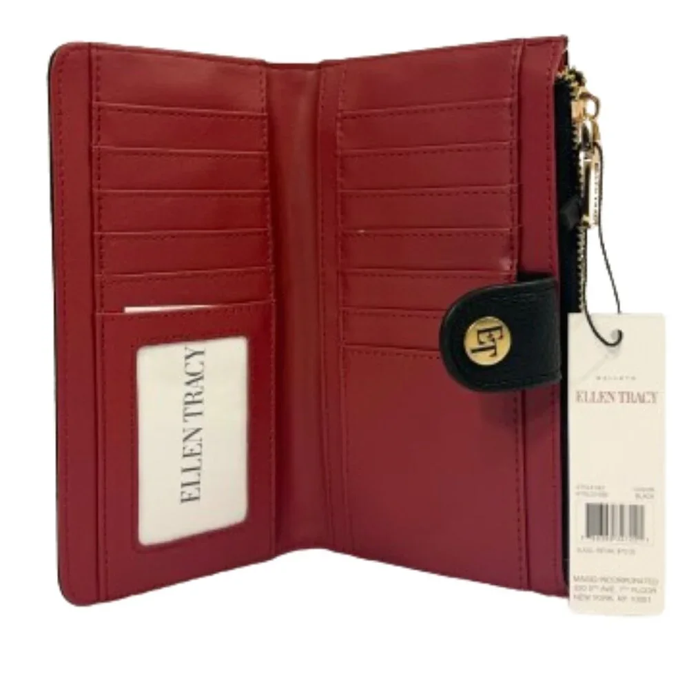 NWT Ellen Tracy Wallet Black/Red